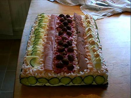 Smörgåstårta-Swedish Sandwich cake