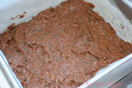 Deceptively Delicious’s Brownies with carrot and spinach boxed in pan uncooked