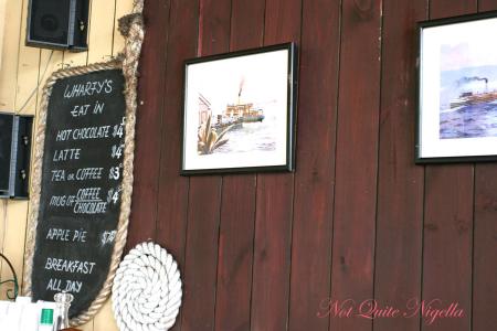 Wharfys at Mosman Wall with menu