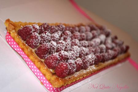 Raspberry and White chocolate tart