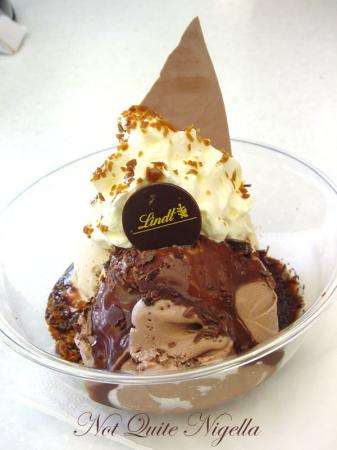 Lindt Chocolat Café at Darling Harbour Ice cream sundae