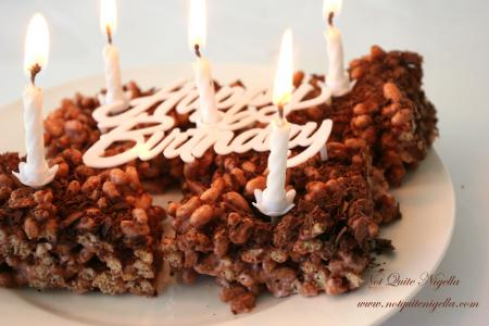 Marshmallow Crispy Squares Happy Birthday