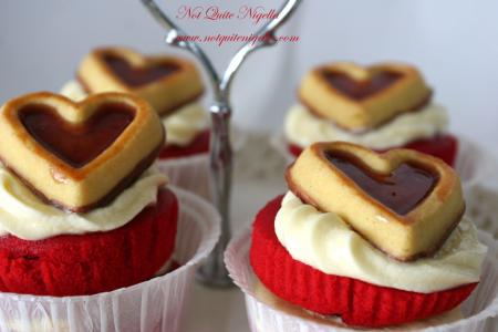 Red velvet heart cupcakes