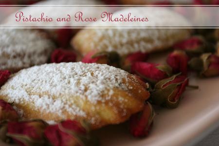 Pistachio and Rose Madeleines