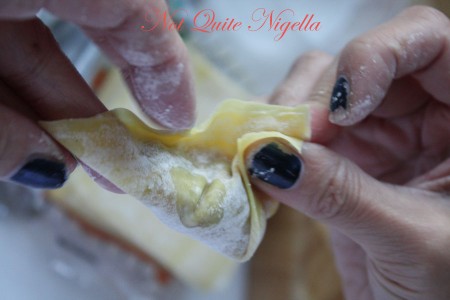 Home made wonton dumplings 