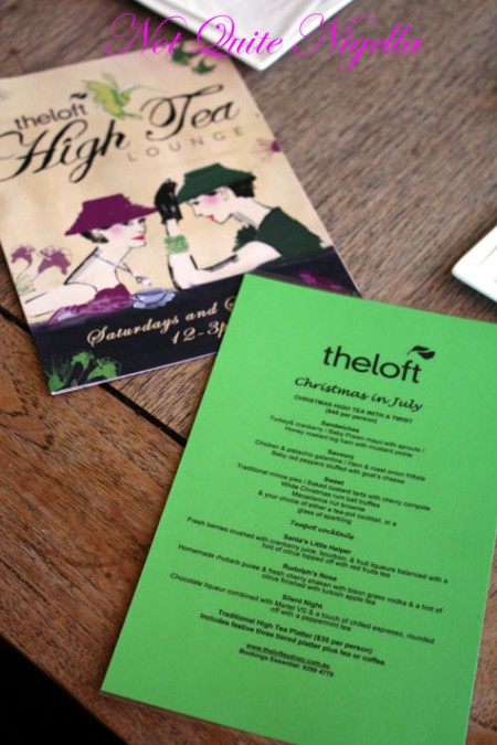 the loft kings street wharf Menu