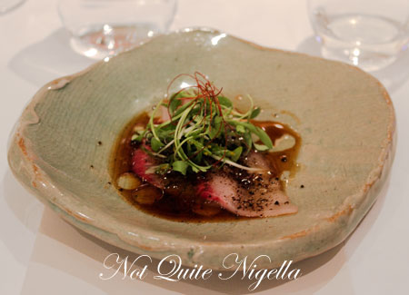 Warm salad of Kingfish with Black Bean & Orange