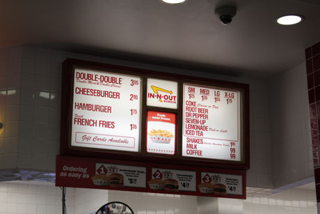 in and out burger, los angeles