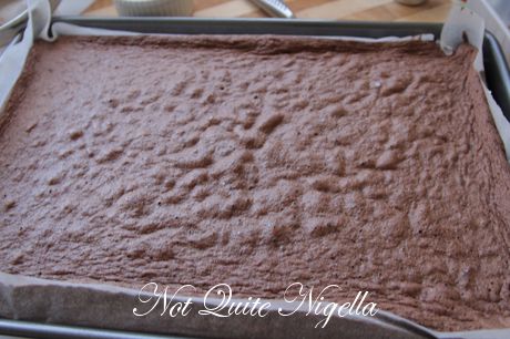 swiss roll christmas cottage cake