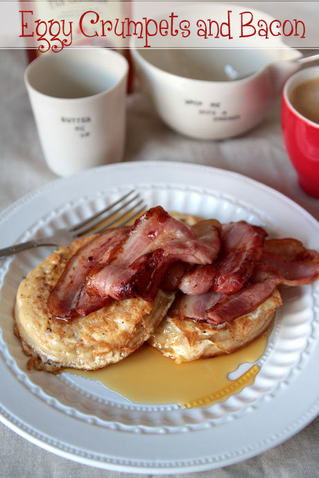 eggy crumpets bacon