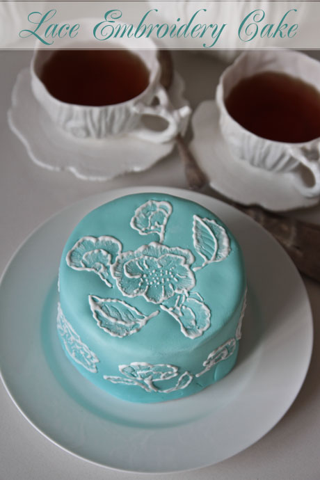 lace embroidery cake