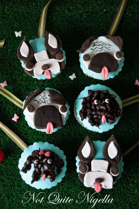 puppy dog pug french bulldog poodle cupcakes