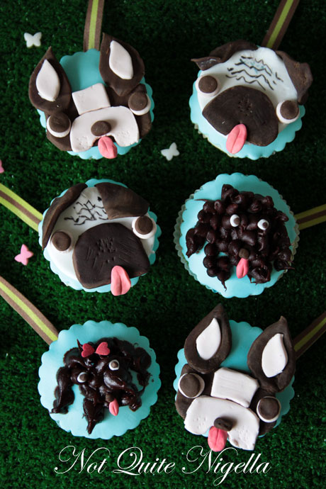 puppy dog pug french bulldog poodle cupcakes