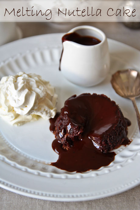 melting nutella cake