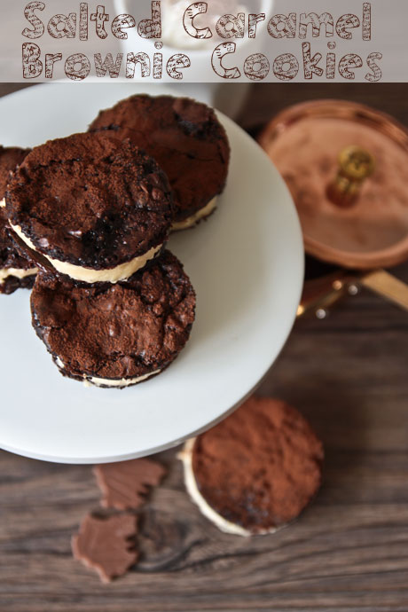 brownie cookies salted caramel buttercream