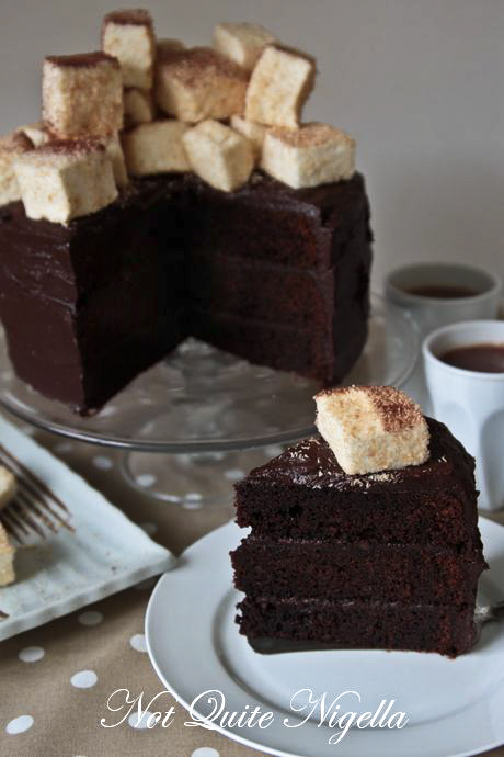 hot chocolate cake marshmallows