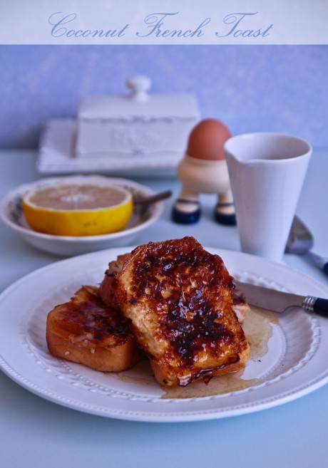 coconut french toast rum syrup