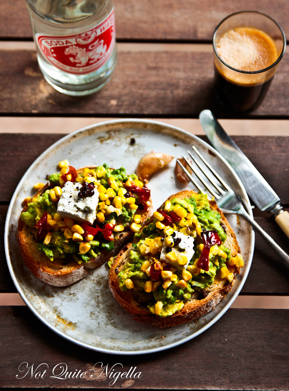 Smashed Avocado Toast With Feta & Roasted Chilli Sweetcorn @ Not Quite ...