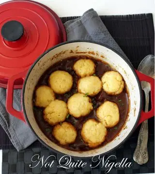 Beef & Beer Stew with Cheese Dumplings
