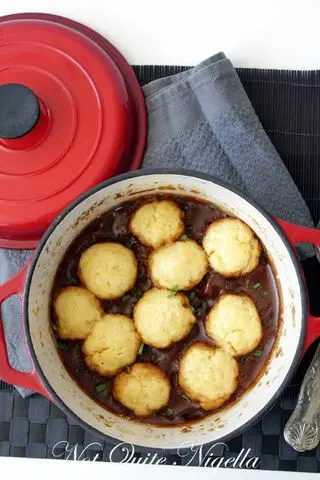 Beef & Beer Stew with Cheese Dumplings