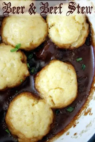 Beef & Beer Stew with Cheese Dumplings