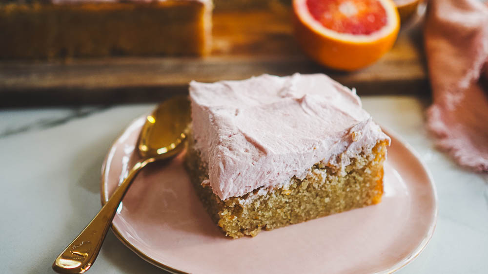 Blood Orange Cake with Naturally Pink Buttercream - Super Moist!