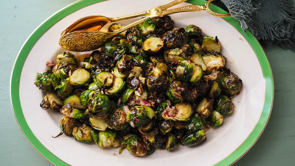 Air Fryer Brussels Sprouts With Shallot Vinaigrette