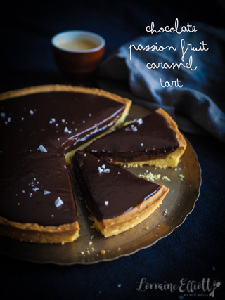 Chocolate Passion Fruit Caramel Tart