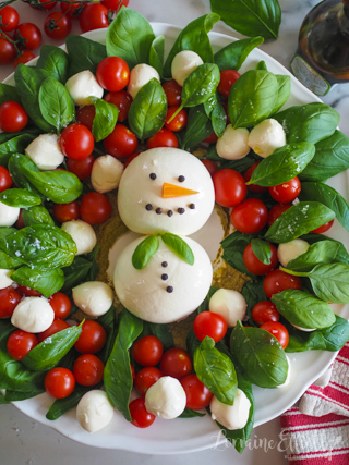 Christmas Salad Snowman Wreath