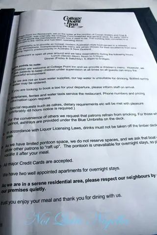 cottage point inn rules