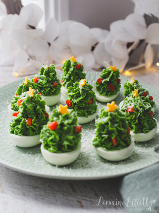 Christmas Tree Deviled Devilled Eggs