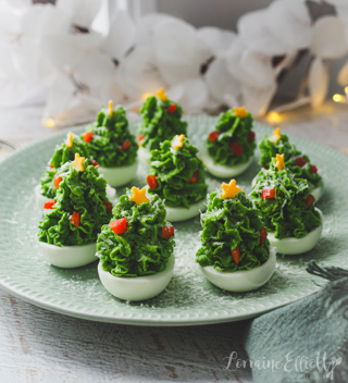 Christmas Tree Deviled Devilled Eggs