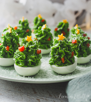 Christmas Tree Deviled Devilled Eggs