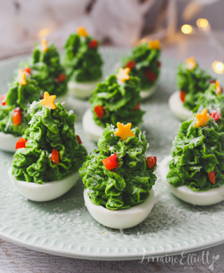 Christmas Tree Deviled Devilled Eggs