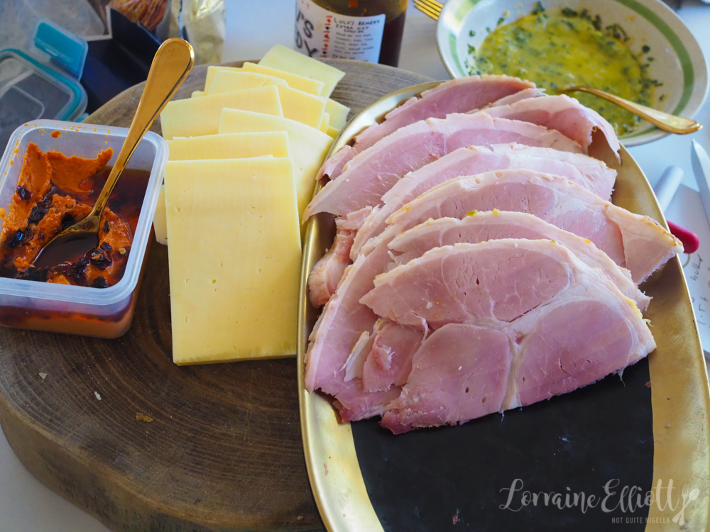 Garlic Bread Ham and Cheese Not Quite Nigella