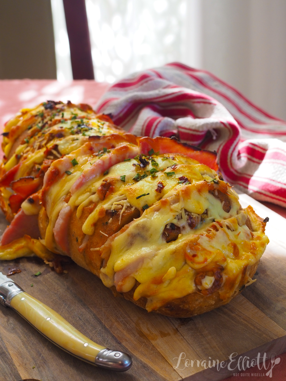 Garlic Bread Ham and Cheese Not Quite Nigella