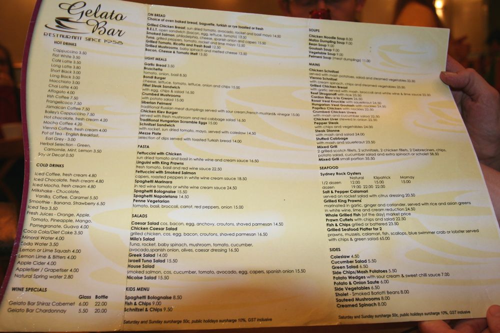 Gelato Bar, Bondi Restaurant Review Not Quite Nigella