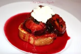Gypsy Toast with Roasted Plums and Clotted Cream