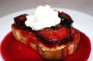 Gypsy Toast with Roasted Plums and Clotted Cream