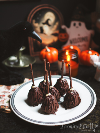 Halloween Chocolate Covered Strawberries Witch Broomsticks