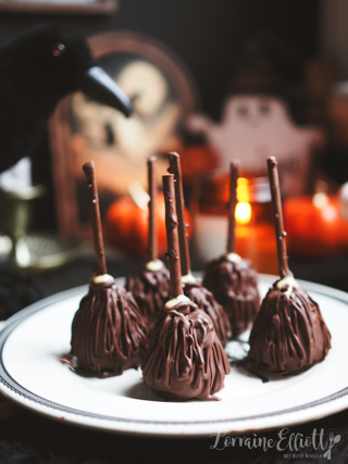 Halloween Chocolate Covered Strawberries Witch Broomsticks