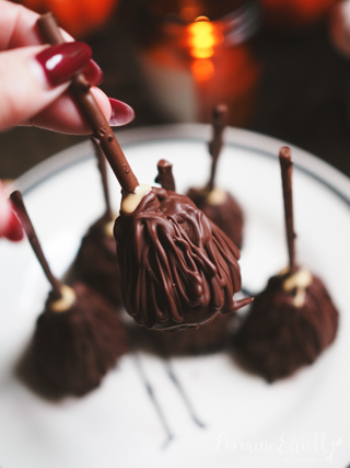 Halloween Chocolate Covered Strawberries Witch Broomsticks
