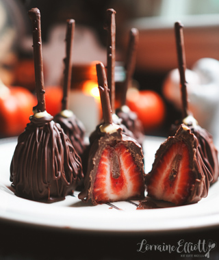 Halloween Chocolate Covered Strawberries Witch Broomsticks