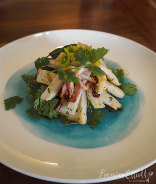 Hawkesbury squid with sauce vierge at Margan