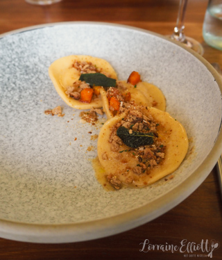 Pumpkin ravioli at Margan
