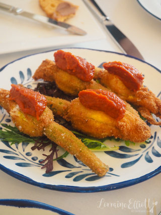 Crumbed zucchini flowers at Bistro Molines