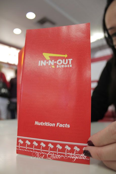 In N Out Nutrition Chart