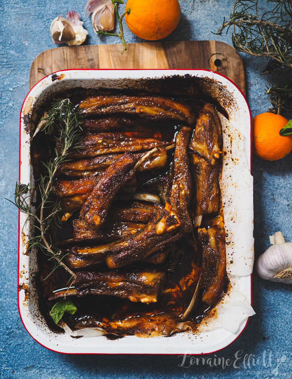 Lamb Ribs With Orange & Rosemary Not Quite Nigella