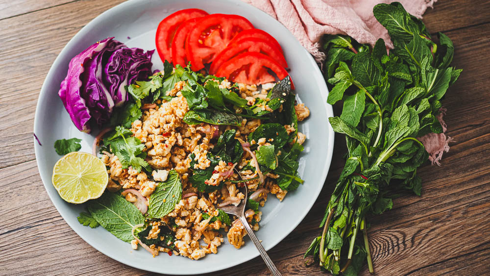 Chicken Larb Salad - 15 Minute Healthy Dinner!