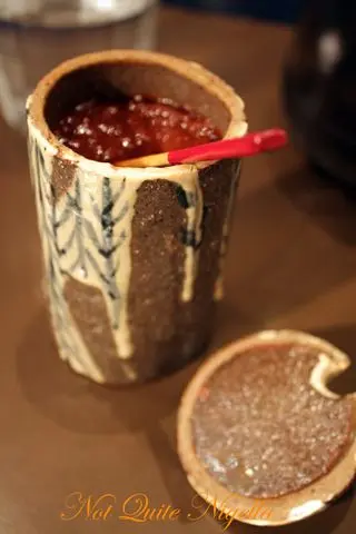 Menya Musashi ramen chili sauce